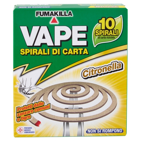 VAPE Spirali di Carta Citronella 10 pz